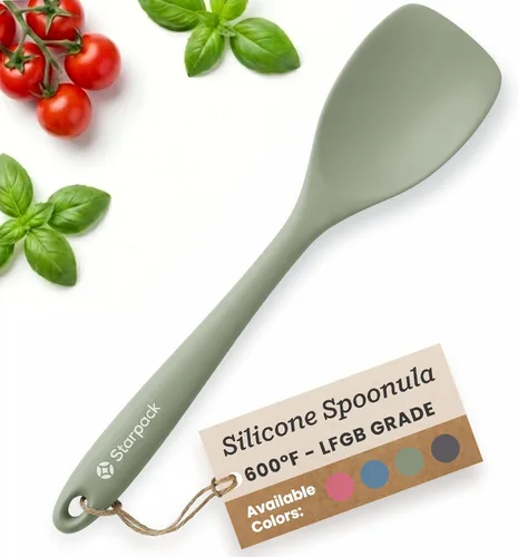 Starpack 'The All Rounder' Espátula Spoonula de Silicona Premium - Cucharas Espátula de Silicona Resistentes al Calor hasta 600°F - Mejores Verde