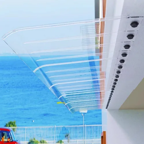Miniatura 8 de YVYKFZD Toldo de policarbonato para ventana, toldo transparente para puerta delantera al aire libre, toldo de puertas curvas, refugio de protección