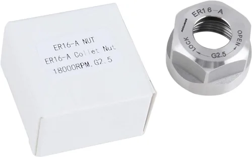 Miniatura 3 de Accusize Industrial Tools Tuerca hexagonal ER16-A, equilibrada a 18,000 RPM en G2.5, ER16-ANUT M22×1.5, Balanced to 18,000 RPM, HRC 50-52, Alloy