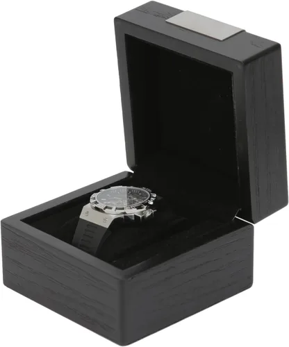 Miniatura 2 de Techswiss Caja de reloj individual 1 reloj extra grande con acabado de madera negra Cojín extraíble