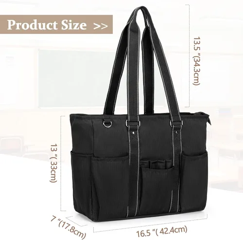 Miniatura 5 de Damero Bolsa de mano para profesores con funda acolchada para laptop, bolsa de trabajo para profesores, bolsa de utilidad para oficina, viajes