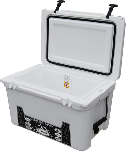 Miniatura 9 de BKC Enfriador aislado rotomoldeado de 20L/45L, enfriador de hielo de 3 días, hielera ideal para pesca, canotaje, barbacoa, camping, pincnic y otras