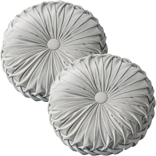 Miniatura 16 de HLOVME Cojín decorativo redondo para sofá, cama, sala de estar, cojín pequeño de suelo para adultos y niños, 13.7 pulgadas (A01-rosa)