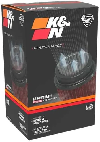 Miniatura 11 de K&N Filtro de aire universal con abrazadera original de alto flujo: alto rendimiento, premium, lavable: diámetro de brida: 2.75 pulgadas, altura