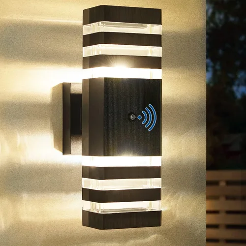 Miniatura 18 de Lámpara de pared con sensor de movimiento para exteriores, luces de porche arriba y abajo, moderna, del atardecer al amanecer, aplique exterior