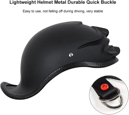 Miniatura 4 de Half-Shell - Casco de motocicleta, casco de motocicleta con cara abierta, certificación ECE/DOT, medio casco, M (57 ~ 22.8 in)
