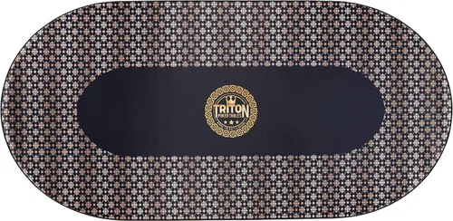 Miniatura 9 de Triton Premium Tapete Portátil para Mesa de Póquer para 10 Jugadores Azul - Tapete de Juego de Póquer Portátil de Goma con Tela Multi-Spandex
