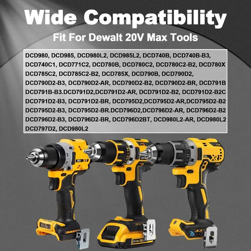 Miniatura 4 de Clips de cinturón de acero inoxidable para Dewalt - Juego de 10 ganchos para herramientas de taladro con tornillos para Dewalt N268241, compatibles