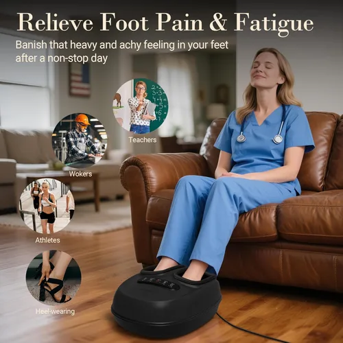 Miniatura 6 de CuPiLo Masajeador de Pies con Calor, Masajeador Shiatsu con Control Remoto, Máquina de Masaje de Pies con Compresión Ajustable para Alivio del Dolor