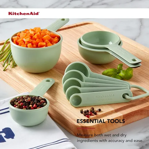 Miniatura 4 de KitchenAid Juego de tazas y cucharas medidoras universales fáciles de leer con mango de agarre suave para un máximo control, agujero para colgar