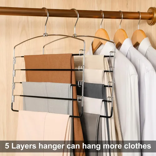 Miniatura 2 de TOPIA HANGER Perchas para Pantalones que Ahorran Espacio Paquete de 3 Perchas para Pantalones de Yoga Leggings para Closet Antideslizantes de 5