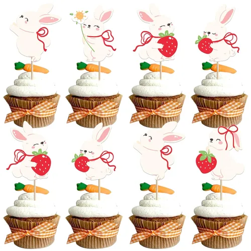 Miniatura 19 de 1 pieza de decoración para pastel de tercer cumpleaños con temática de fresa, flor brillante con temática de frutas dulces, decoración de pastel