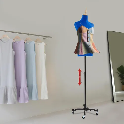 Miniatura 9 de Vestido femenino con forma de maniquí, altura ajustable de 51 a 75 pulgadas, soporte para el cuerpo, forma de vestido de costura para mujer con base