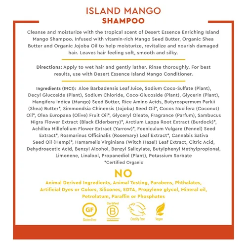 Miniatura 4 de Desert Essence Island Mango Champú y acondicionador – 8 onzas líquidas – Enriquecedor – Manteca de karité – Aceite de jojoba – Suave y sedoso