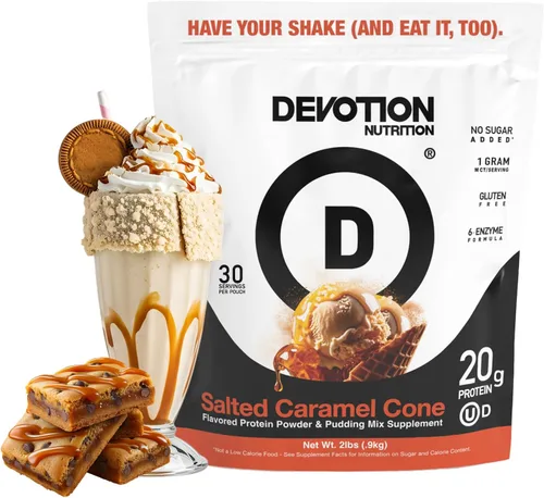 Miniatura 18 de Devotion Nutrition Brownie - Proteína en polvo para batidos, hornear, brownies, postres, 0.71 oz de aislado de suero y mezcla de caseína, sin azúcar