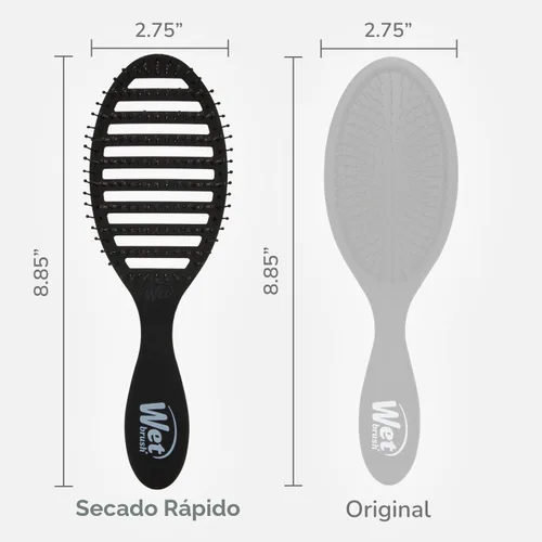 Miniatura 5 de Wet Brush Cepillo para Cabello de Secado Rápido, Negro, Diseño Ventilado y Cerdas Suaves HeatFlex, Seguro para Secado con Secador, Mango Ergonómico