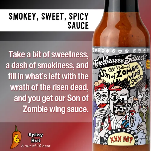 Miniatura 6 de Torchbearer Sauces Best-Sellers Mini juego de regalo de salsa picante, 1.7 onzas, paquete de 3 – Zombie Apocalypse, Garlic Reaper, Son of Zombie