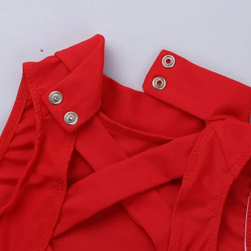 Miniatura 7 de Hularka Camiseta sin mangas con cuello alto falso y espalda cruzada para niños y niñas, camiseta deportiva deportiva para yoga y baile