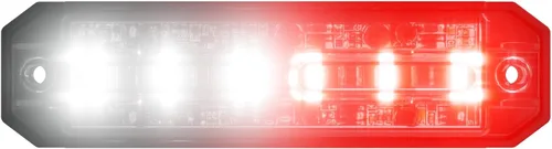 Abrams Ultra Series [Rojo/Blanco] 18W - 6 LED [SAE Clase 1] EMS EMT Vehículo de camión de bomberos [Color dividido] Luz de advertencia