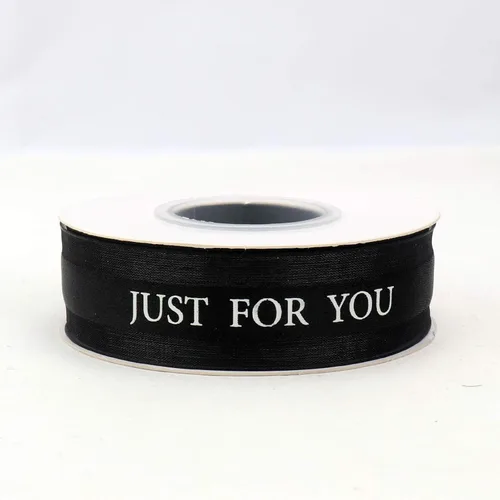 Miniatura 5 de Cinta de gasa negra de 1 pulgada, cinta Just for You para fiestas de vacaciones, decoraciones de boda, envoltura de regalo de 22 yardas para globos