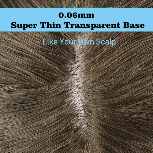 Miniatura 5 de Toupee para hombres, 8x10 pulgadas 0.002 in piel sintética fina para hombre, cabello humano tipo tupé, rubio sucio para hombre, peluca de cabello