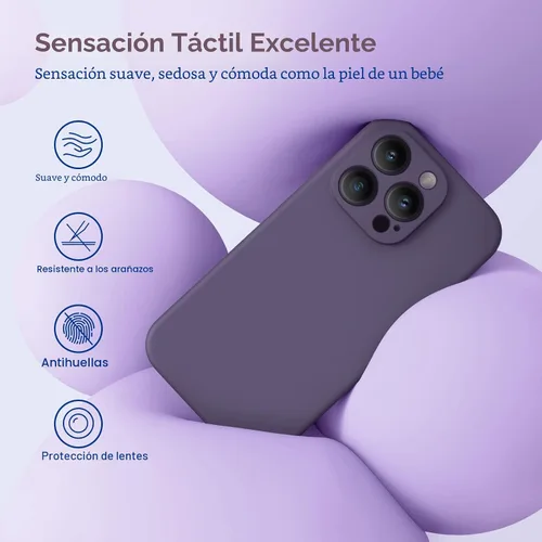 Miniatura 4 de Miracase - Funda magnética diseñada para iPhone 14 Pro Max, de silicona líquida, a prueba de golpes, con protector de pantalla y protección
