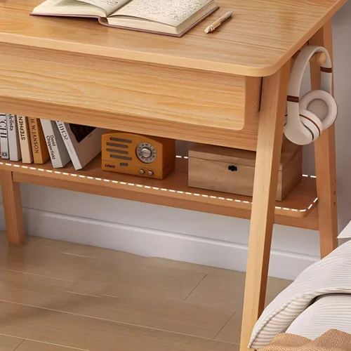 Miniatura 3 de Escritorio escandinavo de estudio de oficina, escritorio contemporáneo para computadora, escritorio de trabajo con base de madera de nogal, nogal