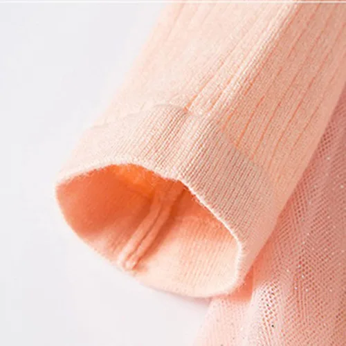 Miniatura 3 de Ropa de vestir de princesa de punto para otoño e invierno de manga larga de tul sólido para niñas de 1 a 5 años rosa 2 a 3 años