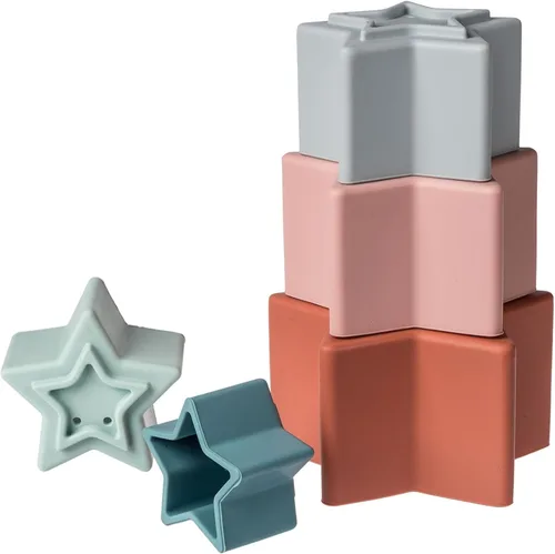 Miniatura 3 de Mary Meyer Vasos apilables de silicona para bebés y niños pequeños, regalos preescolares de 9 pulgadas, estrellas