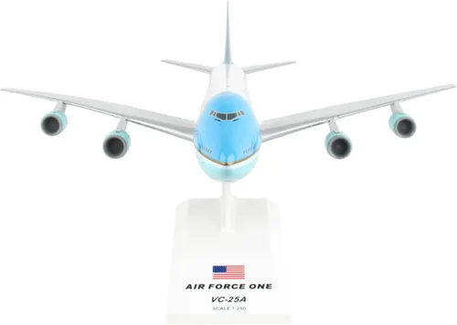 Miniatura 10 de Skymarks Boeing 747-200 VC-25 Modelo Snap-Fit a escala 1/250 – 11 pulgadas de longitud, 9.4 pulgadas de envergadura – Avión coleccionable