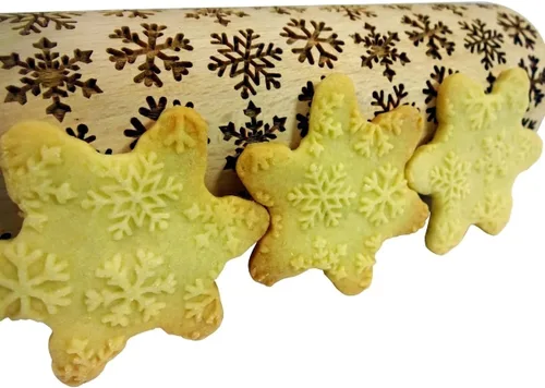 Miniatura 7 de Rodillo de amasar con relieve de ángeles navideños FELIZ NAVIDAD para decorar galletas de jengibre navideñas