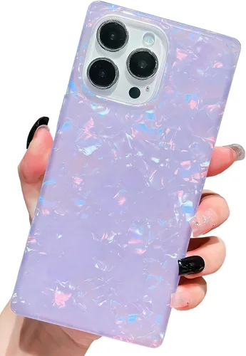 Miniatura 10 de Elegante concha de madre perla compatible con iPhone 13 Pro de 6.1 pulgadas, estuche de borde rectangular, elegante y delgado, con perla de abulón