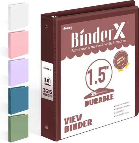 Miniatura 34 de BinderX - Carpeta de 3 anillos redondos extraduradera de 1 pulgada, se adapta a 175 hojas de papel de 8.5 x 11 pulgadas, cubierta personalizable