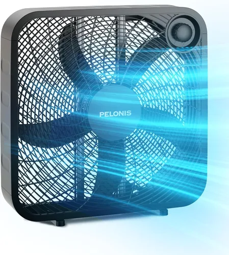 Miniatura 9 de PELONIS Ventilador de caja de 20 pulgadas – 3 velocidades, ventiladores de ventana, para piso o mesa, 25 pies/s, 2025 mejorado, lanzamiento de aire