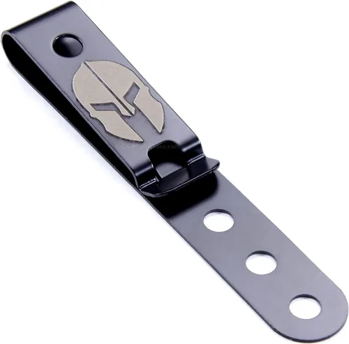 Miniatura 20 de HolsterSmith - Clip universal de metal para cinturón para hacer fundas, modelo 5, (3 agujeros), color negro táctico