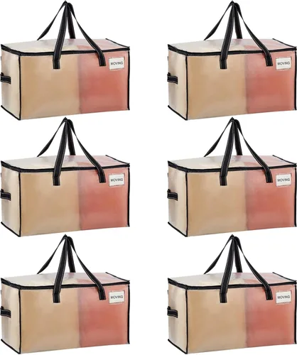 Miniatura 10 de VENO Paquete de 4 bolsas de mudanza resistentes, bolsas de almacenamiento de ropa y edredón con ventana transparente, suministros de embalaje