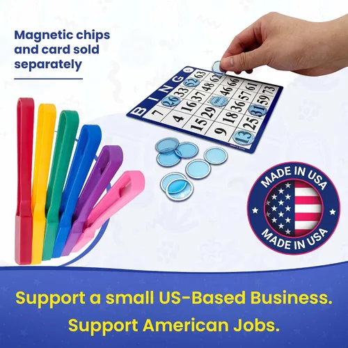 Miniatura 2 de MR CHIPS Juego de 6 varitas magnéticas de bingo, ideales para bingo, experimentos científicos, accesorios de escuela en casa, decoración