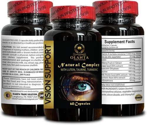 Miniatura 2 de Fórmula avanzada de apoyo para los ojos y la visión con extractos de hierbas de luteína zeaxantina y antioxidantes para apoyar el equilibrio visual
