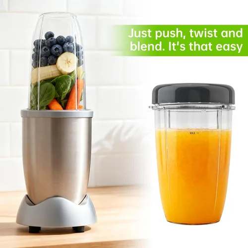 Miniatura 2 de 2 vasos de repuesto reutilizables de 24 onzas para licuadoras Nutribullet de 600 W / 900 W con tapa, vaso de repuesto lavable
