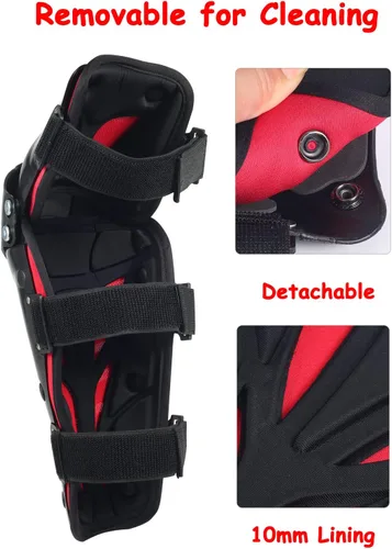 Miniatura 7 de RIDBIKER Chaqueta protectora para motocicleta y rodilleras, 1 par, protector de pecho para la columna vertebral con protección para la espalda