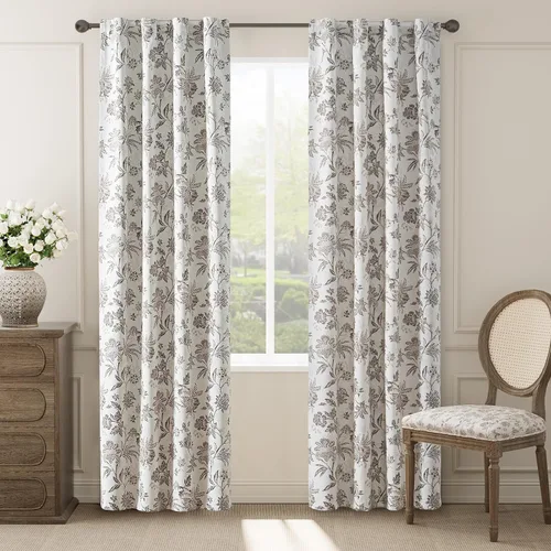 Miniatura 17 de jinchan Cortinas Opacas Florales para Dormitorio, 63 Pulgadas de Largo Cortinas Opacas con Estampado de Flores, Estilo Campo Francés con Pestañas