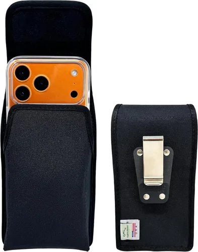 Miniatura 18 de Turtleback Clip para cinturón para iPhone 17 ProMax o 17 Plus - Grande - Se adapta con fundas de estilo voluminoso Defender - Nylon negro de alta