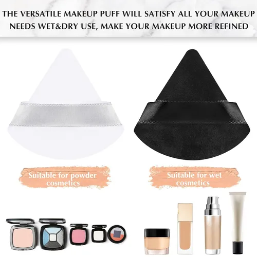 Miniatura 6 de Suclain 48 esponjas triangulares de terciopelo suave para maquillaje en polvo de cara, esponjas triangulares para base cosmética húmeda y seca