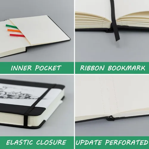 Miniatura 5 de Cuaderno de bocetos de tapa dura, cuaderno cuadrado con papel de dibujo grueso de 120LB/200GSM, bloc de bocetos de 120 páginas/60 hojas