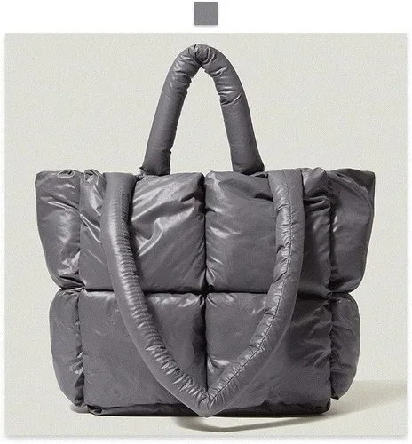 Miniatura 3 de Bolsa de mano acolchada grande para invierno, suave, acolchada, para hombro, de lujo, a la moda, para mujer