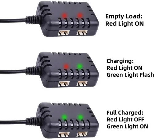 Miniatura 4 de Batería Lipo de 7.4 V 1200 mAh 30C 2S Baterías de litio recargables con enchufe JST apto para la mayoría de 1/10 1/16 1/18 1/24 escala RC Cars
