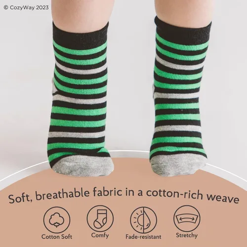 Miniatura 4 de CozyWay Baby & Toddler Socks with Grippers Non Slip Ankle Grip Socks For Boys and Girls - Comfy Soft Cotton - 12 Pack