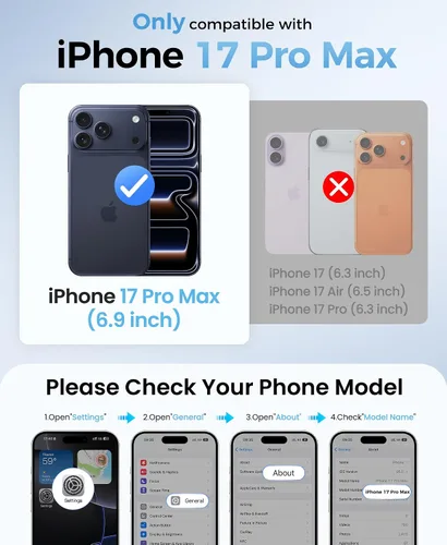Miniatura 2 de ASAFCASE Funda magnética para iPhone 17 Pro Max, soporte integrado, compatible con MagSafe, protección contra caídas de grado militar, botón