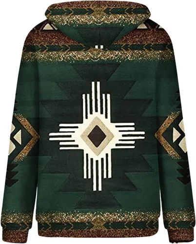 Miniatura 25 de Sudaderas con capucha azteca occidental para mujer, sudaderas de manga larga con gráficos vintage, camisetas de vaquera, ropa 2023