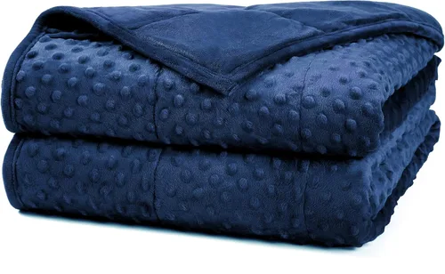 Miniatura 8 de Alomidds Manta con peso (48"x72", 20lbs tamaño Twin - Verde), mantas con peso para adultos, refrescante, transpirable, suave y cómoda Minky, manta A